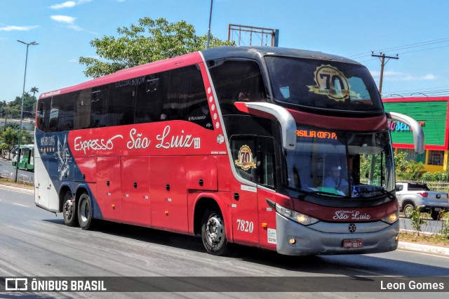 Expresso São Luiz 7820 na cidade de Cuiabá, Mato Grosso, Brasil, por Leon Gomes. Número da foto: #10591036.