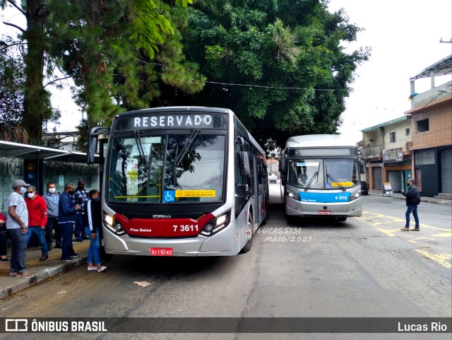 Viação Metrópole Paulista - Zona Sul 7 3611 na cidade de São Paulo, São Paulo, Brasil, por Lucas Rio. ID da foto: 10591043.