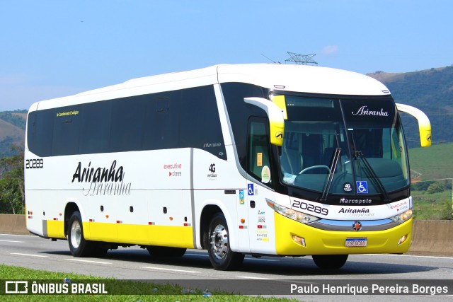 Viação Ariranha 20289 na cidade de Roseira, São Paulo, Brasil, por Paulo Henrique Pereira Borges. ID da foto: 10590938.