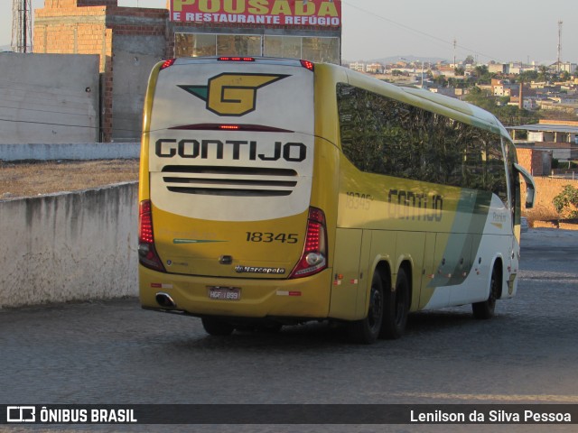 Empresa Gontijo de Transportes 18345 na cidade de Caruaru, Pernambuco, Brasil, por Lenilson da Silva Pessoa. ID da foto: 10593769.