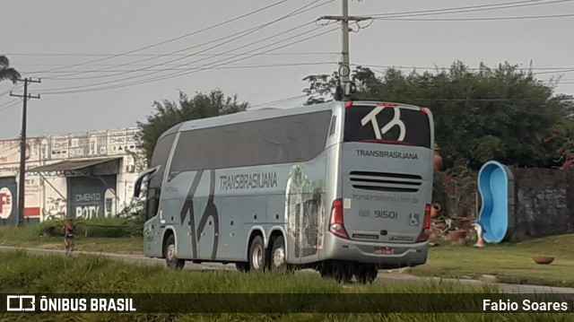 Transbrasiliana Transportes e Turismo 91501 na cidade de Benevides, Pará, Brasil, por Fabio Soares. ID da foto: 10594582.