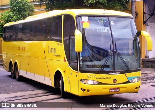 Viação Itapemirim 8649 na cidade de Rio de Janeiro, Rio de Janeiro, Brasil, por Márcio Douglas Ribeiro Venino. ID da foto: 10595682.