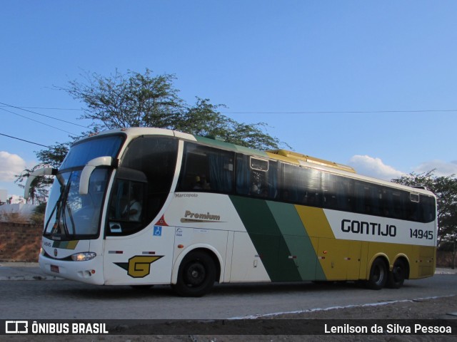 Empresa Gontijo de Transportes 14945 na cidade de Caruaru, Pernambuco, Brasil, por Lenilson da Silva Pessoa. ID da foto: 10593749.