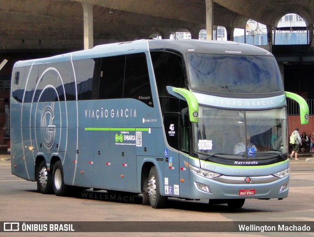 Viação Garcia 8402 na cidade de Porto Alegre, Rio Grande do Sul, Brasil, por Wellington Machado. ID da foto: 10598081.