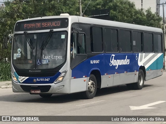 Auto Ônibus Fagundes RJ 101.047 na cidade de Niterói, Rio de Janeiro, Brasil, por Luiz Eduardo Lopes da Silva. Número da foto: #10596144.