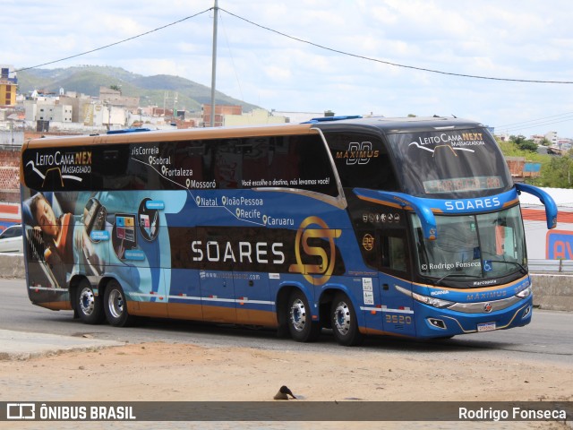 Soares Turismo e Fretamento 3520 na cidade de Caruaru, Pernambuco, Brasil, por Rodrigo Fonseca. Número da foto: #10598164.