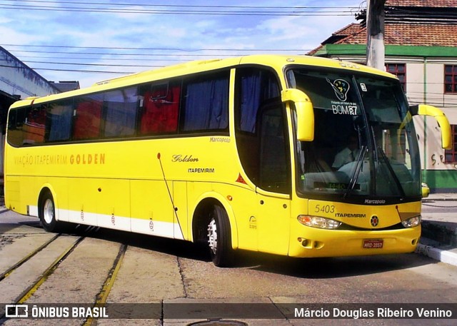 Viação Itapemirim 5403 na cidade de Rio de Janeiro, Rio de Janeiro, Brasil, por Márcio Douglas Ribeiro Venino. Número da foto: #10595823.