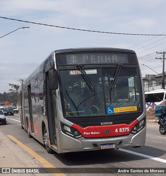 Express Transportes Urbanos Ltda 4 8375 na cidade de São Paulo, São Paulo, Brasil, por Andre Santos de Moraes. ID da foto: 10598526.