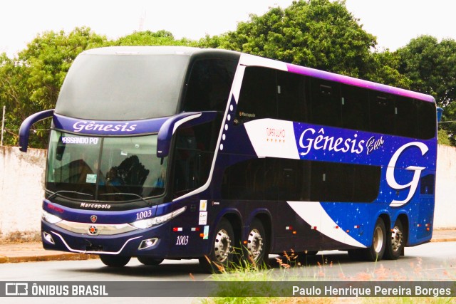 LP Gênesis Bus 1003 na cidade de Cuiabá, Mato Grosso, Brasil, por Paulo Henrique Pereira Borges. ID da foto: 10596794.