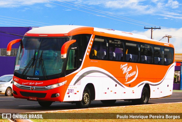 Expresso Mato Grosso 3081 na cidade de Campo Grande, Mato Grosso do Sul, Brasil, por Paulo Henrique Pereira Borges. Número da foto: #10596833.