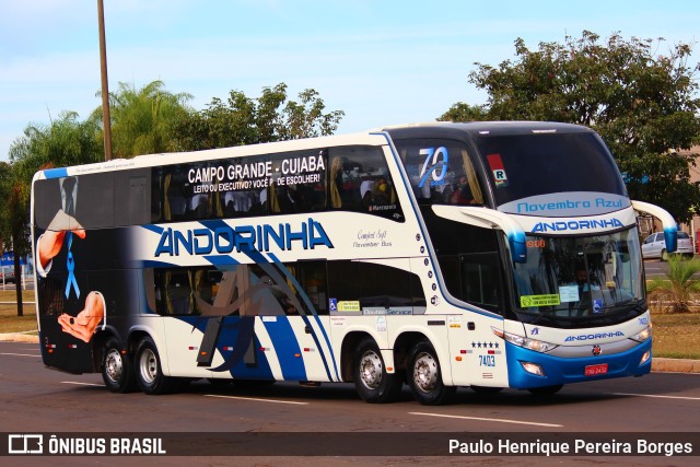 Empresa de Transportes Andorinha 7403 na cidade de Campo Grande, Mato Grosso do Sul, Brasil, por Paulo Henrique Pereira Borges. Número da foto: #10596848.