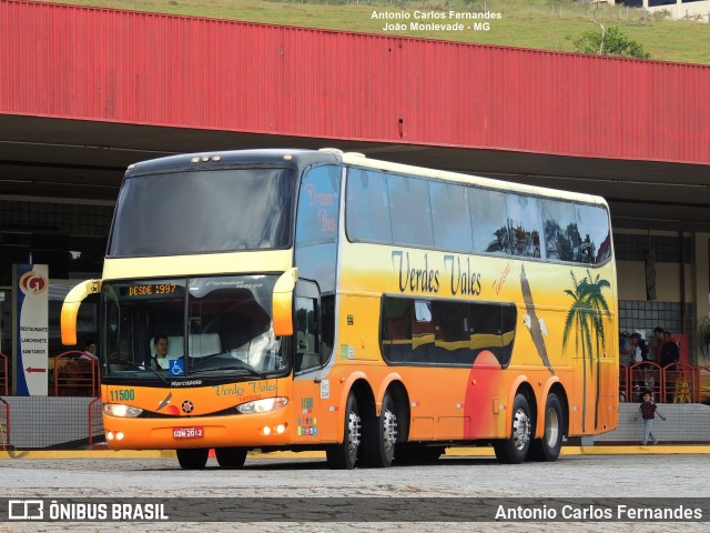 Viação Verdes Vales 11500 na cidade de João Monlevade, Minas Gerais, Brasil, por Antonio Carlos Fernandes. ID da foto: 10596572.