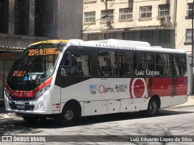 Auto Viação Alpha A48014 na cidade de Rio de Janeiro, Rio de Janeiro, Brasil, por Luiz Eduardo Lopes da Silva. ID da foto: 10601691.