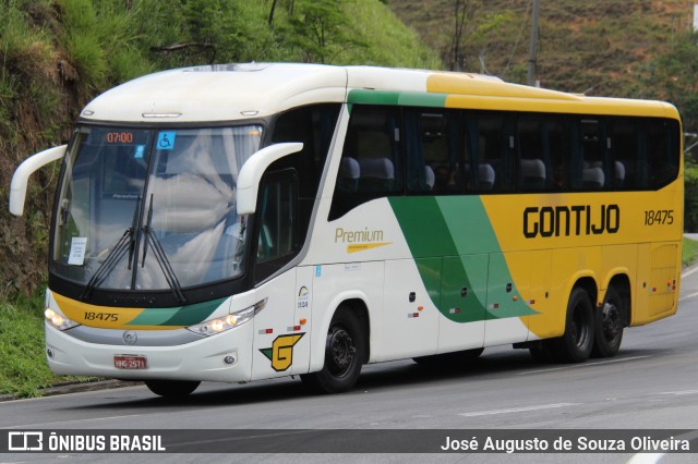 Empresa Gontijo de Transportes 18475 na cidade de Piraí, Rio de Janeiro, Brasil, por José Augusto de Souza Oliveira. ID da foto: 10600740.