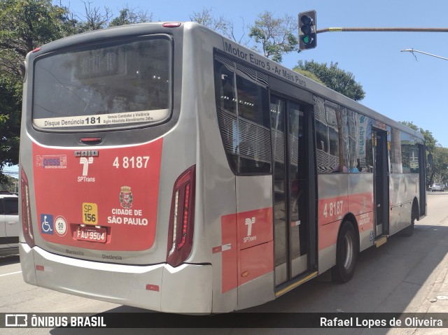 Express Transportes Urbanos Ltda 4 8187 na cidade de São Paulo, São Paulo, Brasil, por Rafael Lopes de Oliveira. Número da foto: #10601203.