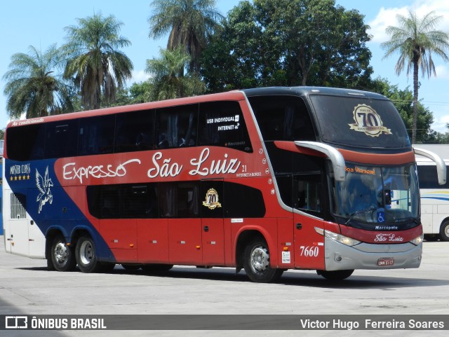 Expresso São Luiz 7660 na cidade de Goiânia, Goiás, Brasil, por Victor Hugo  Ferreira Soares. Número da foto: #10600405.