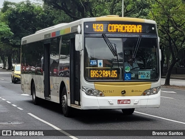 Transportes Vila Isabel A27567 na cidade de Rio de Janeiro, Rio de Janeiro, Brasil, por Brenno Santos. ID da foto: 10606660.