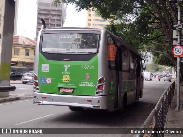 Transcooper > Norte Buss 1 6751 na cidade de São Paulo, São Paulo, Brasil, por Rafael Lopes de Oliveira. ID da foto: 10608574.