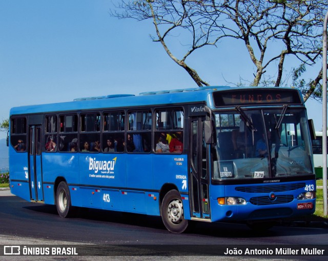 Biguaçu Transportes Coletivos Administração e Participação 413 na cidade de Florianópolis, Santa Catarina, Brasil, por João Antonio Müller Muller. Número da foto: #10608836.