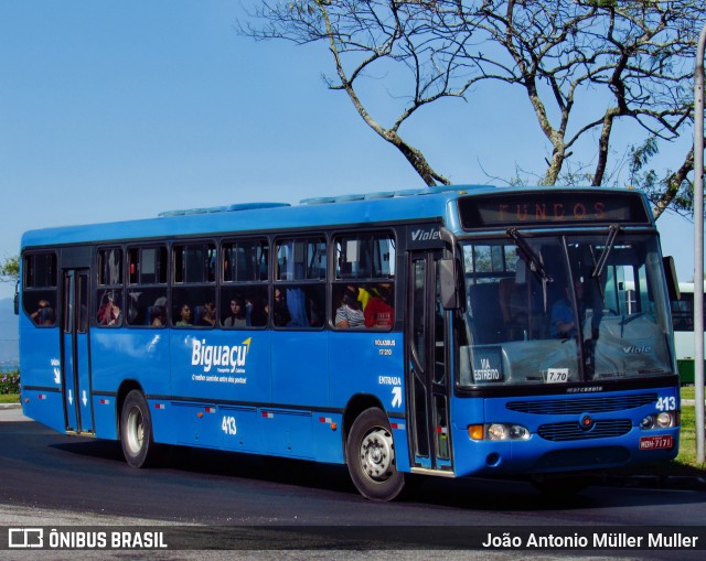 Biguaçu Transportes Coletivos Administração e Participação 413 na cidade de Florianópolis, Santa Catarina, Brasil, por João Antonio Müller Muller. ID da foto: 10608836.