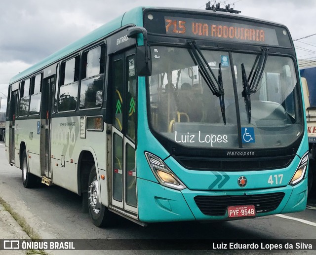 VSFL - Viação São Francisco 417 na cidade de Juiz de Fora, Minas Gerais, Brasil, por Luiz Eduardo Lopes da Silva. ID da foto: 10607955.