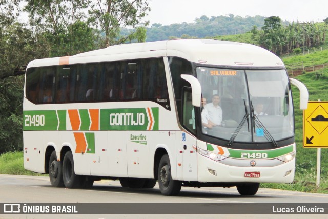 Empresa Gontijo de Transportes 21490 na cidade de Manhuaçu, Minas Gerais, Brasil, por Lucas Oliveira. ID da foto: 10613675.