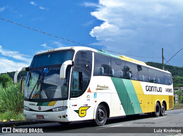 Empresa Gontijo de Transportes 14985 na cidade de Juiz de Fora, Minas Gerais, Brasil, por Luiz Krolman. ID da foto: 10612183.