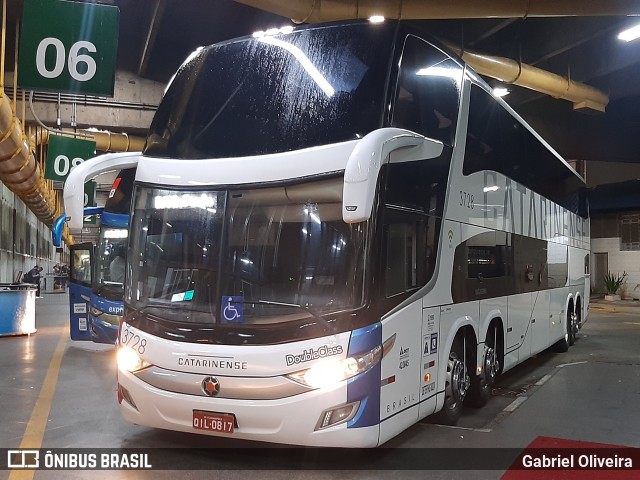 Auto Viação Catarinense 3728 na cidade de São Paulo, São Paulo, Brasil, por Gabriel Oliveira. ID da foto: 10616146.