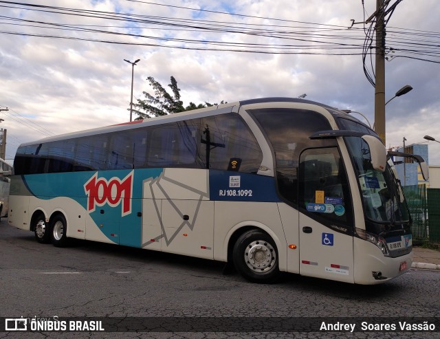 Auto Viação 1001 Rj 108.1092 na cidade de São Paulo, São Paulo, Brasil, por Andrey  Soares Vassão. ID da foto: 10540470.