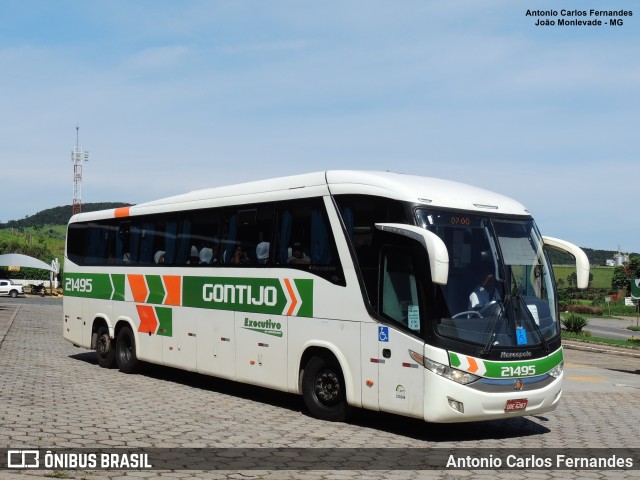 Empresa Gontijo de Transportes 21495 na cidade de João Monlevade, Minas Gerais, Brasil, por Antonio Carlos Fernandes. Número da foto: #10538862.