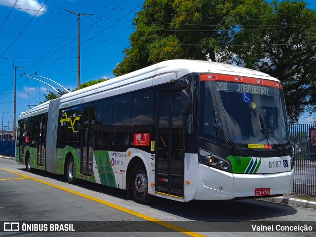 Next Mobilidade - ABC Sistema de Transporte 8187 na cidade de São Paulo, São Paulo, Brasil, por Valnei Conceição. ID da foto: 10538619.