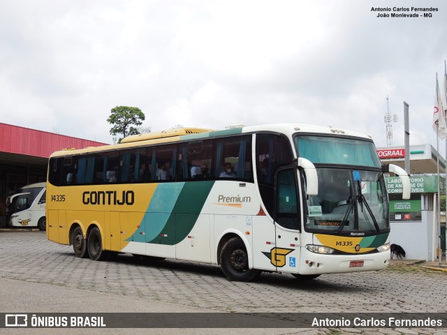 Empresa Gontijo de Transportes 14335 na cidade de João Monlevade, Minas Gerais, Brasil, por Antonio Carlos Fernandes. Número da foto: #10538869.