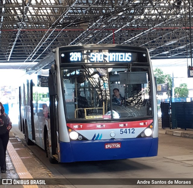 Next Mobilidade - ABC Sistema de Transporte 5412 na cidade de Santo André, São Paulo, Brasil, por Andre Santos de Moraes. Número da foto: #10539516.