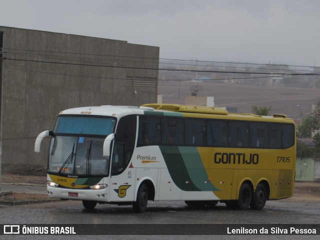 Empresa Gontijo de Transportes 17105 na cidade de Caruaru, Pernambuco, Brasil, por Lenilson da Silva Pessoa. ID da foto: 10616544.