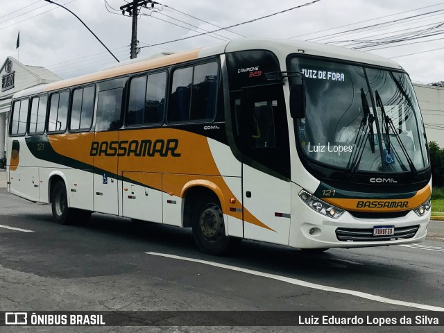 Viação Bassamar 121 na cidade de Juiz de Fora, Minas Gerais, Brasil, por Luiz Eduardo Lopes da Silva. ID da foto: 10618679.