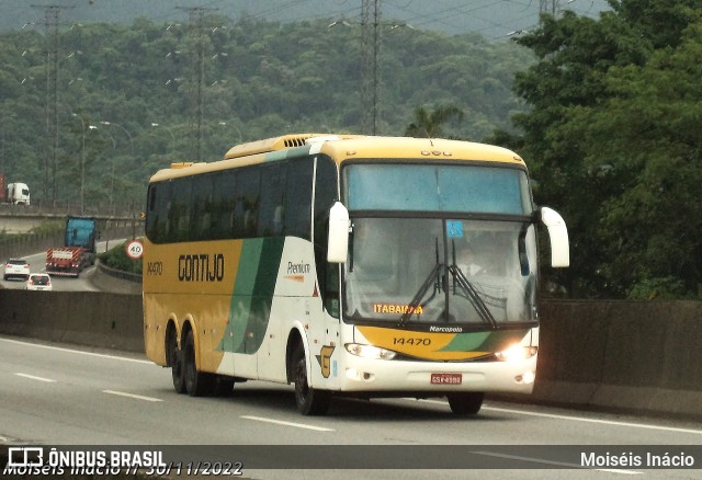 Empresa Gontijo de Transportes 14470 na cidade de Cubatão, São Paulo, Brasil, por Moiséis Inácio. ID da foto: 10617695.