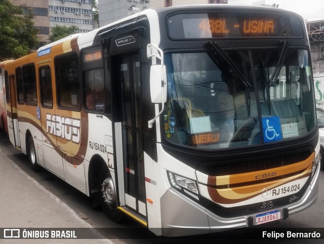 Transportes Fabio's RJ 154.024 na cidade de Duque de Caxias, Rio de Janeiro, Brasil, por Felipe Bernardo. ID da foto: 10617185.