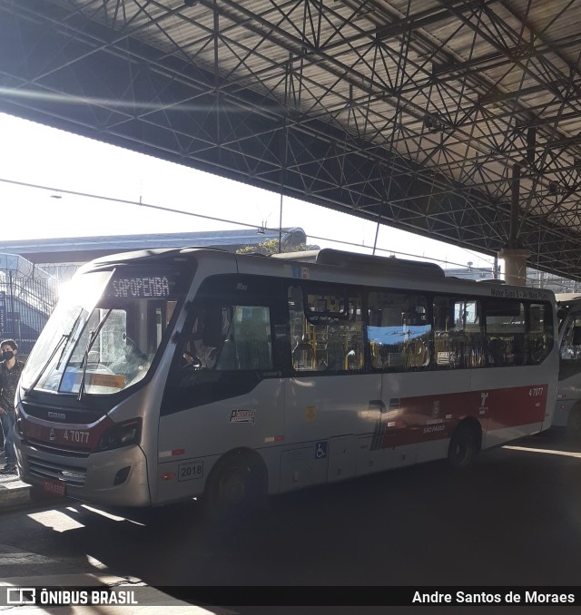 Pêssego Transportes 4 7077 na cidade de São Paulo, São Paulo, Brasil, por Andre Santos de Moraes. ID da foto: 10542948.