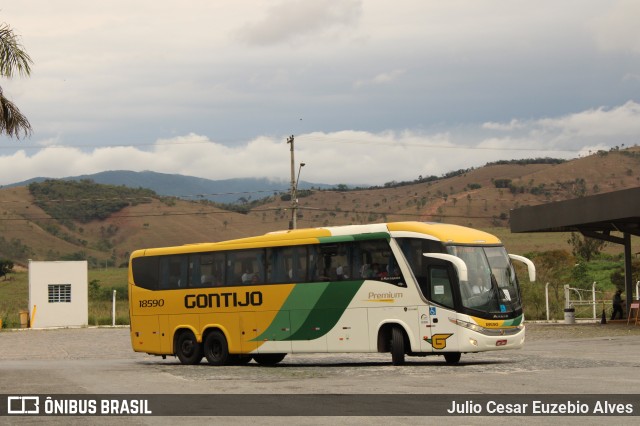 Empresa Gontijo de Transportes 18590 na cidade de Roseira, São Paulo, Brasil, por Julio Cesar Euzebio Alves. ID da foto: 10543570.