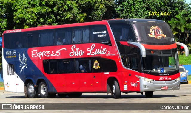 Expresso São Luiz 7660 na cidade de Goiânia, Goiás, Brasil, por Carlos Júnior. ID da foto: 10544776.