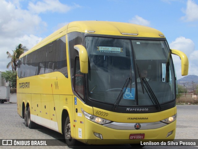 Viação Itapemirim 60039 na cidade de Caruaru, Pernambuco, Brasil, por Lenilson da Silva Pessoa. Número da foto: #10543569.