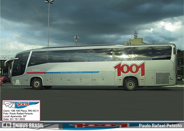 Auto Viação 1001 RJ 108.109 na cidade de Aparecida, São Paulo, Brasil, por Paulo Rafael Peixoto. Número da foto: #10548140.