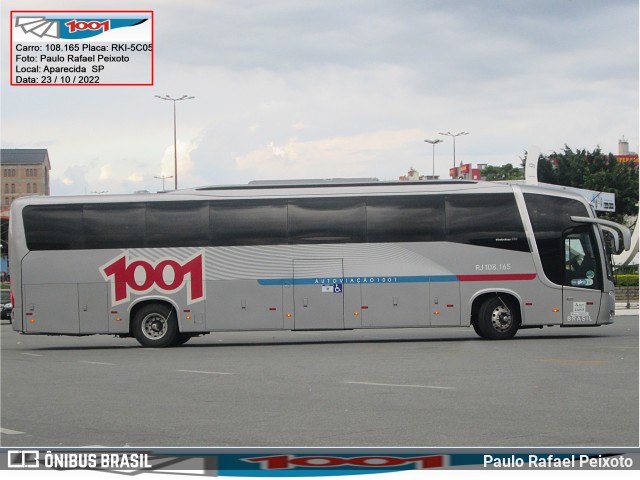 Auto Viação 1001 RJ 108.165 na cidade de Aparecida, São Paulo, Brasil, por Paulo Rafael Peixoto. Número da foto: #10548329.