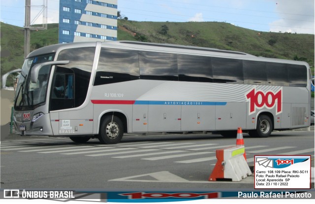 Auto Viação 1001 RJ 108.109 na cidade de Aparecida, São Paulo, Brasil, por Paulo Rafael Peixoto. Número da foto: #10548105.