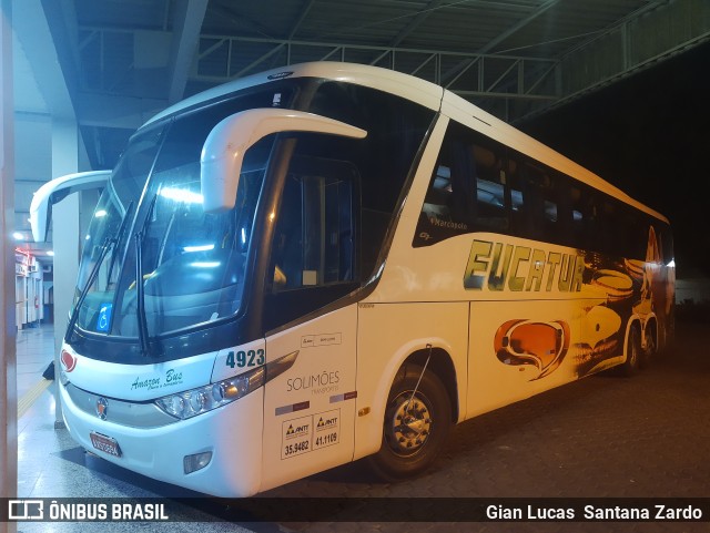 Eucatur - Empresa União Cascavel de Transportes e Turismo 4923 na cidade de Ji-Paraná, Rondônia, Brasil, por Gian Lucas  Santana Zardo. ID da foto: 10549465.