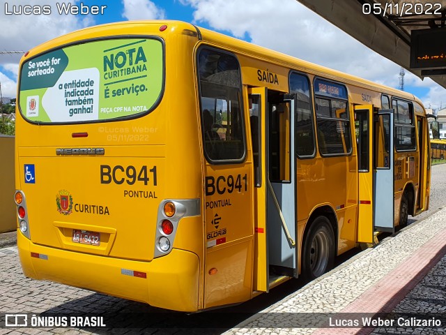 Transporte Coletivo Glória BC941 na cidade de Curitiba, Paraná, Brasil, por Lucas Weber Calizario. Número da foto: #10550293.