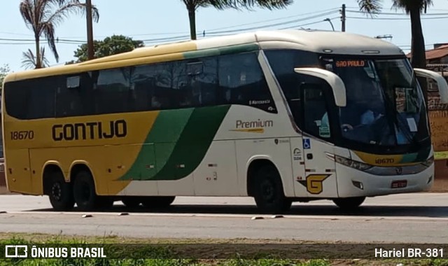 Empresa Gontijo de Transportes 18670 na cidade de Betim, Minas Gerais, Brasil, por Hariel BR-381. ID da foto: 10551880.