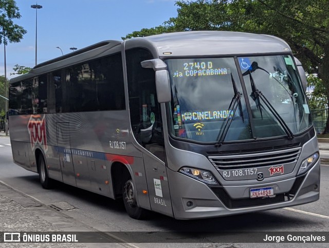 Auto Viação 1001 RJ 108.1157 na cidade de Rio de Janeiro, Rio de Janeiro, Brasil, por Jorge Gonçalves. Número da foto: #10550920.