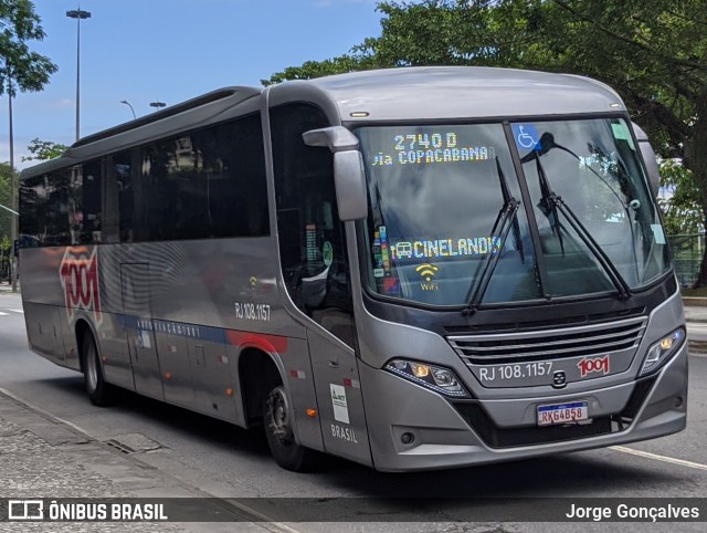 Auto Viação 1001 RJ 108.1157 na cidade de Rio de Janeiro, Rio de Janeiro, Brasil, por Jorge Gonçalves. ID da foto: 10550920.