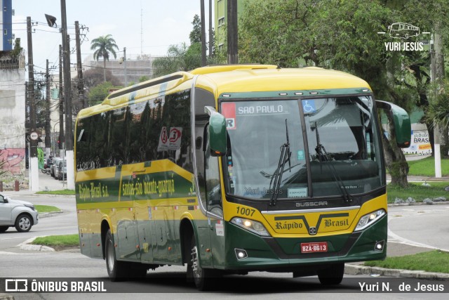 Viação Rápido Brasil 1007 na cidade de Santos, São Paulo, Brasil, por Yuri N.  de Jesus. ID da foto: 10551196.